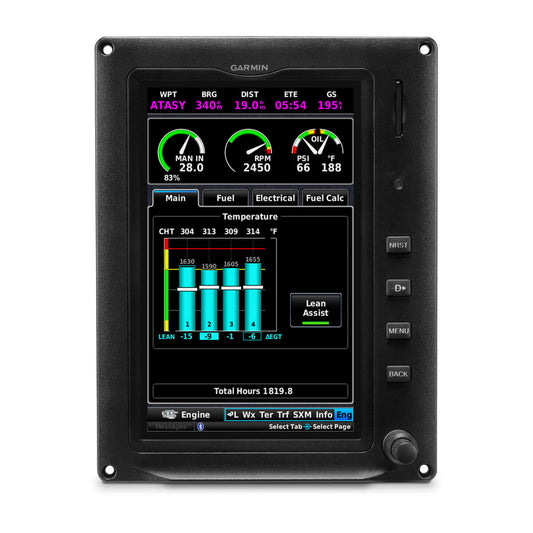 G3X Touch™ for Certificated Aircraft 7\" Portrait Display with 4 Cylinder EIS