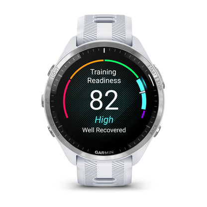 Forerunner® 965 Titanium Bezel with Whitestone Case and Whitestone/Powder Gray Silicone Band