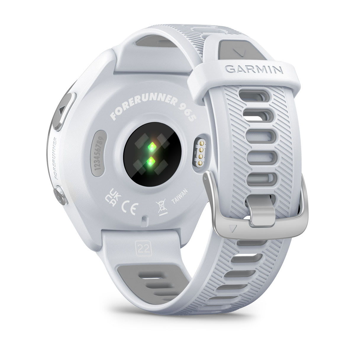 Forerunner® 965 Titanium Bezel with Whitestone Case and Whitestone/Powder Gray Silicone Band