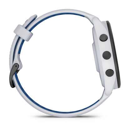 Forerunner® 265 Black Bezel with Whitestone Case and Whitestone/Tidal Blue Silicone Band