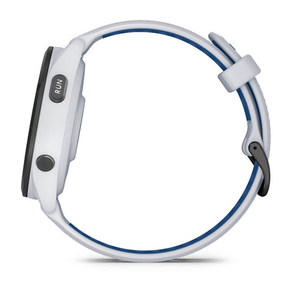 Forerunner® 265 Black Bezel with Whitestone Case and Whitestone/Tidal Blue Silicone Band