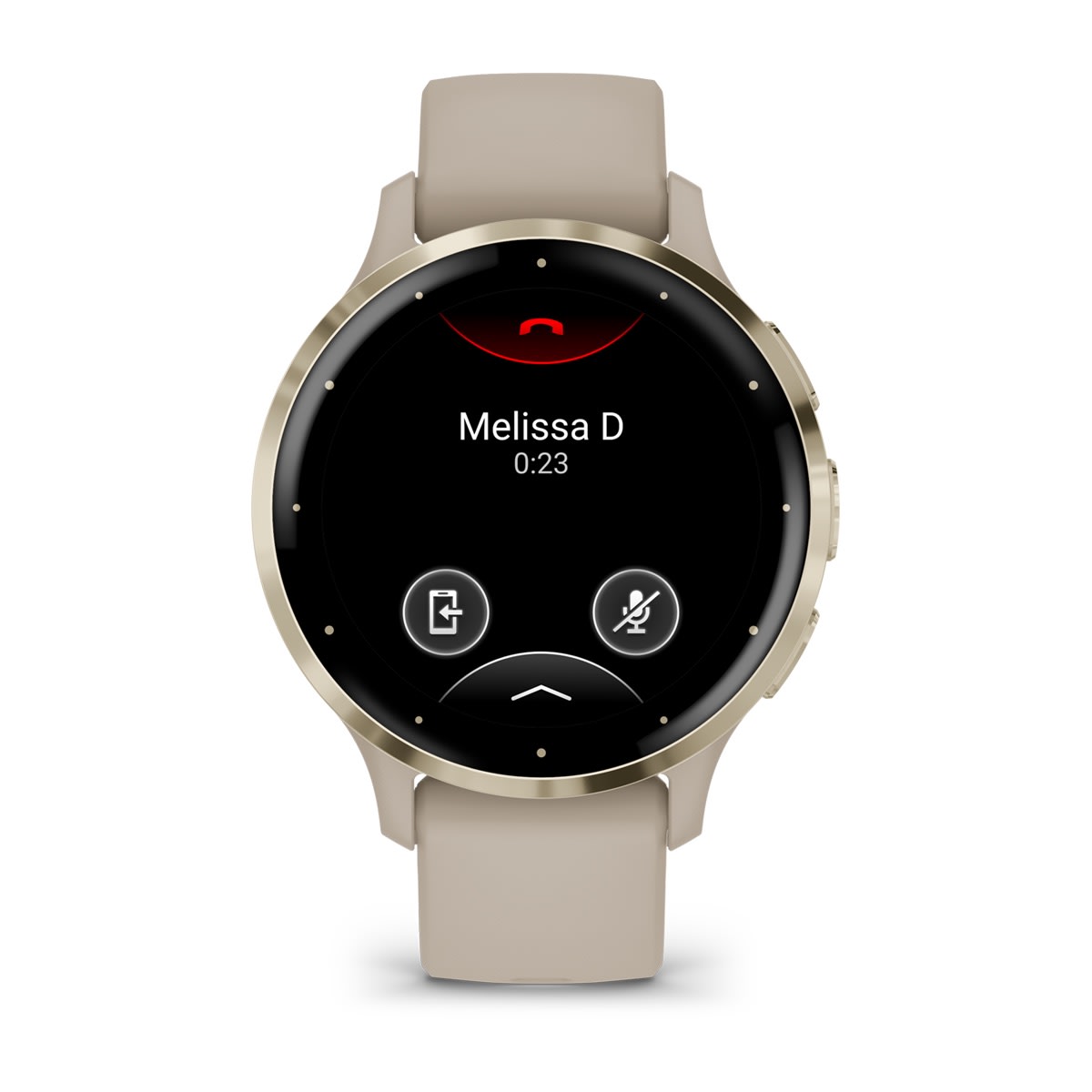 Venu® 3S Soft Gold Stainless Steel Bezel with French Gray Case and Silicone Band