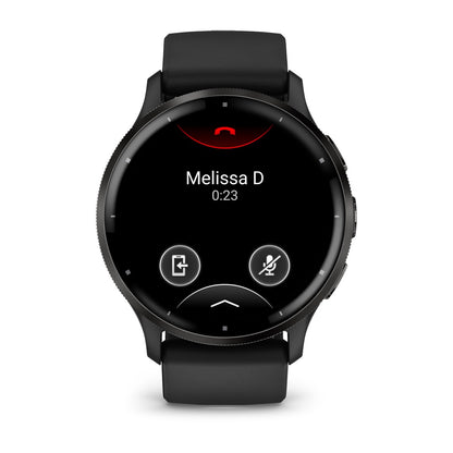 Venu® 3 Slate Stainless Steel Bezel with Black Case and Silicone Band