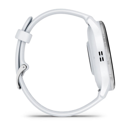 Venu® 3 Silver Stainless Steel Bezel with Whitestone Case and Silicone Band