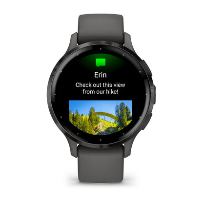 Venu® 3S Slate Stainless Steel Bezel with Pebble Gray Case and Silicone Band