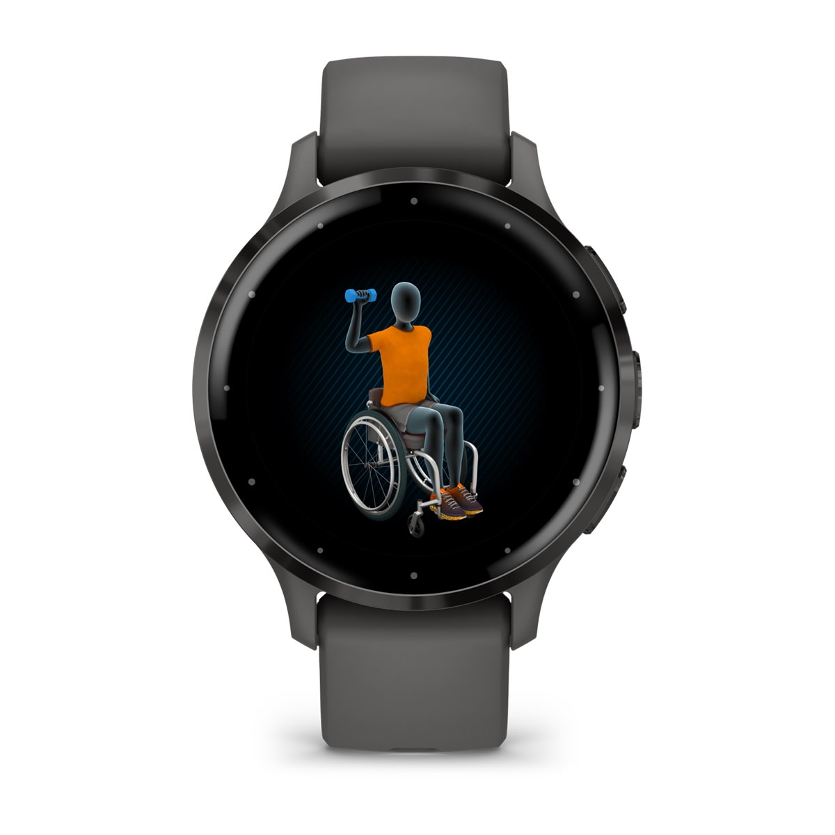 Venu® 3S Slate Stainless Steel Bezel with Pebble Gray Case and Silicone Band