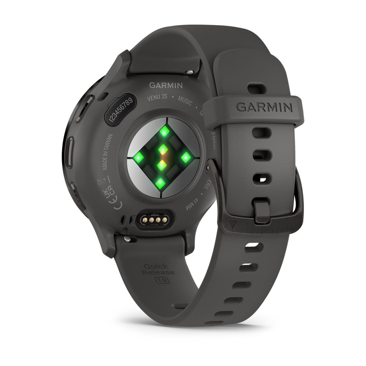 Venu® 3S Slate Stainless Steel Bezel with Pebble Gray Case and Silicone Band