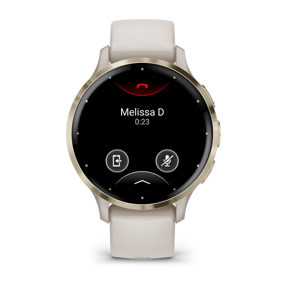 Venu® 3S Soft Gold Stainless Steel Bezel with Ivory Case and Silicone Band