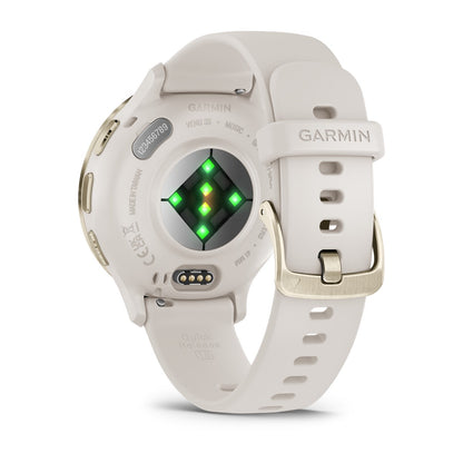 Venu® 3S Soft Gold Stainless Steel Bezel with Ivory Case and Silicone Band